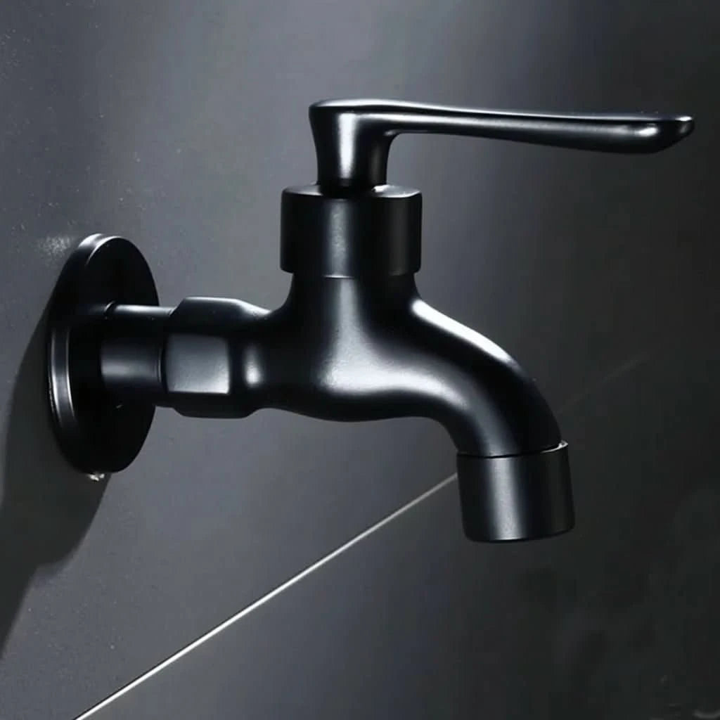 Wall-Mounted Faucet | Matte Black Solid Brass | Space-Saving
