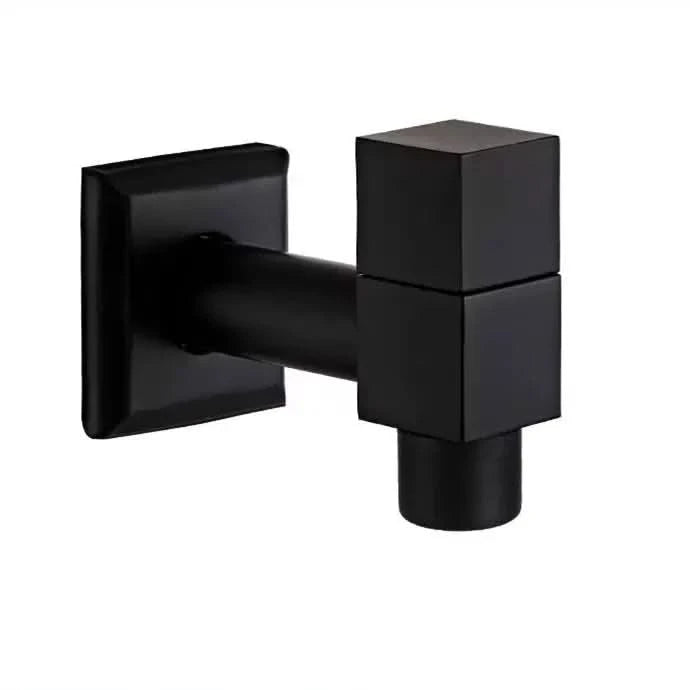 Wall-Mounted Faucet | Matte Black Solid Brass | Space-Saving