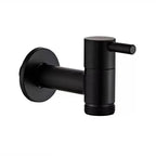 Wall-Mounted Faucet | Matte Black Solid Brass | Space-Saving
