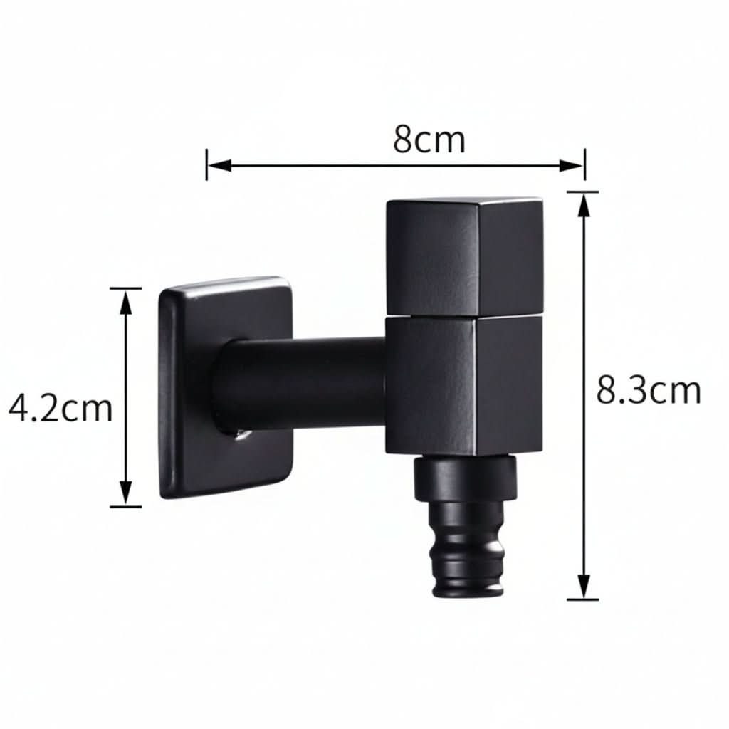 Wall-Mounted Faucet | Matte Black Solid Brass | Space-Saving