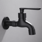Wall-Mounted Faucet | Matte Black Solid Brass | Space-Saving