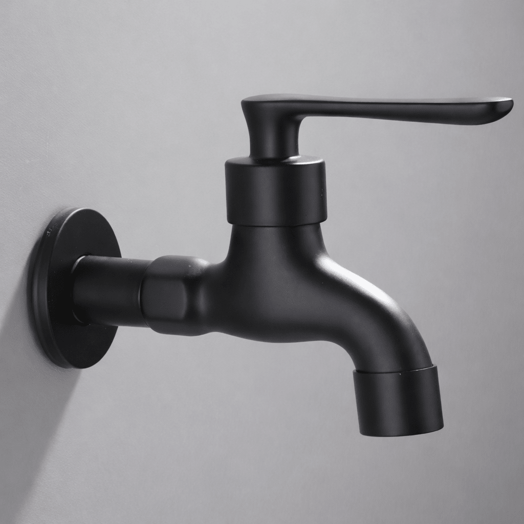 Wall-Mounted Faucet | Matte Black Solid Brass | Space-Saving