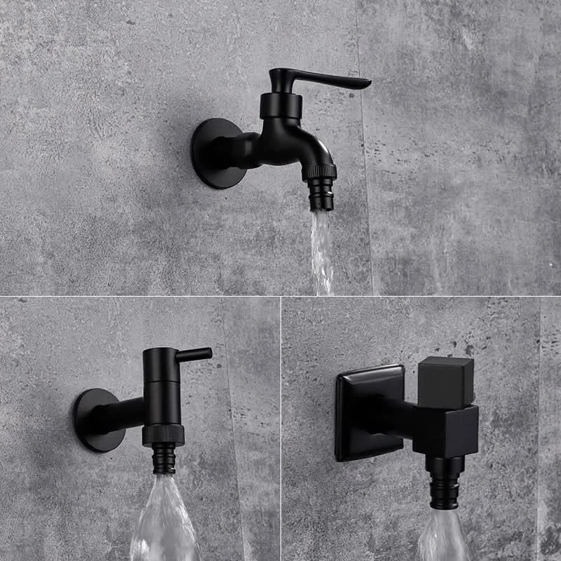 Wall-Mounted Faucet | Matte Black Solid Brass | Space-Saving