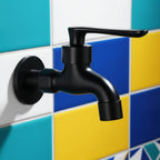 Wall-Mounted Faucet | Matte Black Solid Brass | Space-Saving