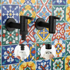 Wall-Mounted Faucet | Matte Black Solid Brass | Space-Saving