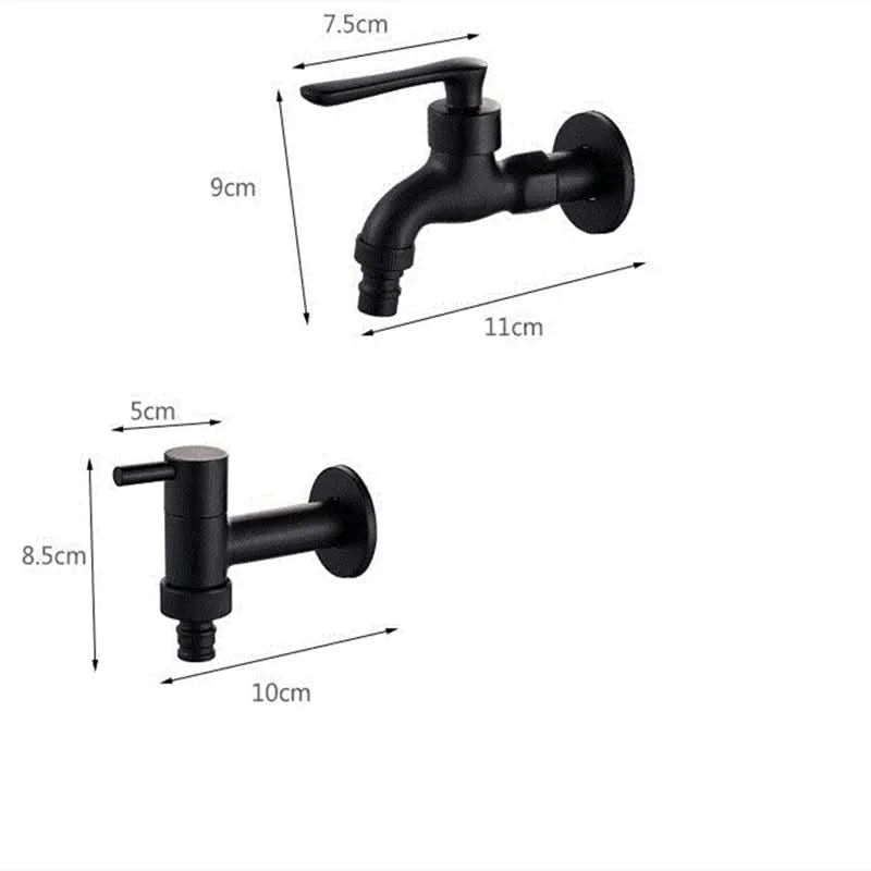 Wall-Mounted Faucet | Matte Black Solid Brass | Space-Saving