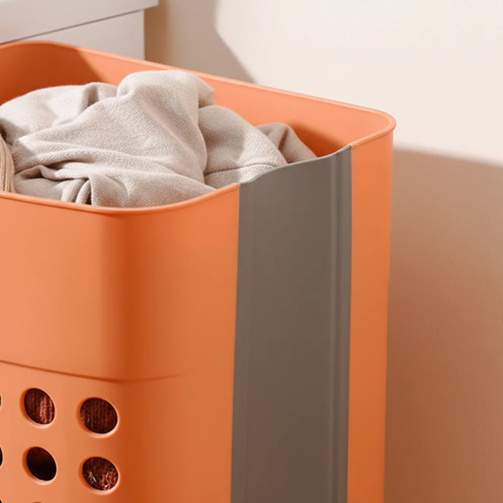Wall-Mounted Laundry Basket | Foldable, Ventilated & Reinforced Handles