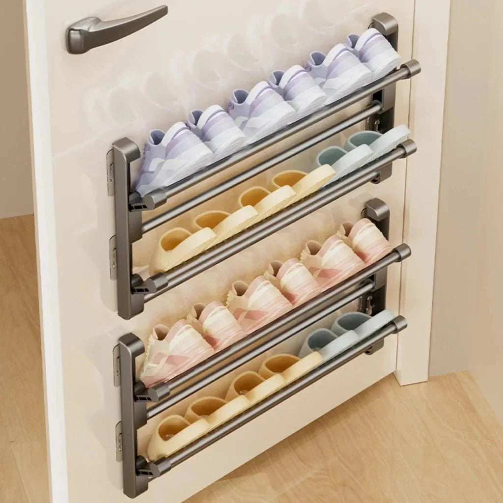 Shoe Rack | Wall-Mounted & Integrated Drainage | Space-Saving