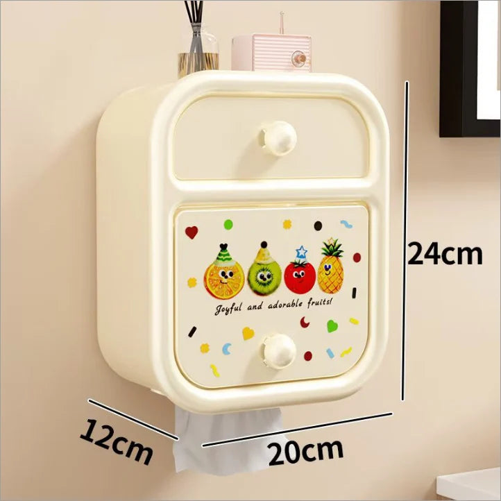 Wall-Mounted Storage Organizer | Playful Fruit Design & 2 Compartments | 24 x 20 x 12 cm