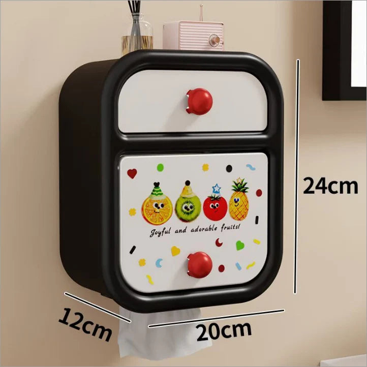 Wall-Mounted Storage Organizer | Playful Fruit Design & 2 Compartments | 24 x 20 x 12 cm