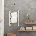 Towel Holder | Vintage Slatted Wood Design | Wall-Mounted
