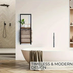 Wall-Mounted Towel Rack | 2-Tier Stainless Steel Frame & Wood-Look Shelves