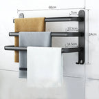 Towel Rack | Space-Saving Aluminum Frame | 3 Tiers, Wall-Mounted
