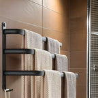 Towel Rack | Space-Saving Aluminum Frame | 3 Tiers, Wall-Mounted