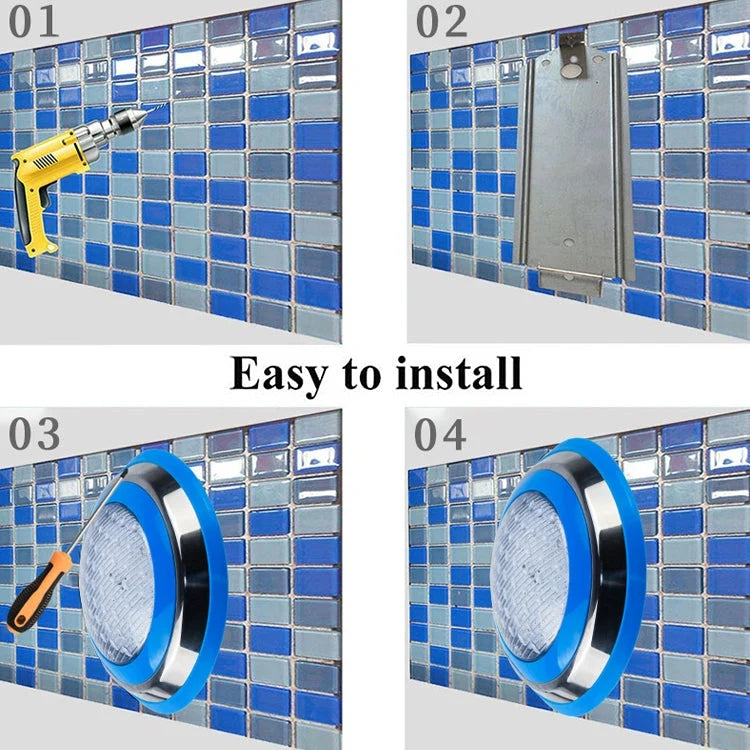 Wall-Mounted Underwater Pool Light | IP68 Waterproof Stainless Steel