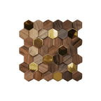Wall Panel | Hexagonal Solid Wood Mosaic | 30 x 30 cm