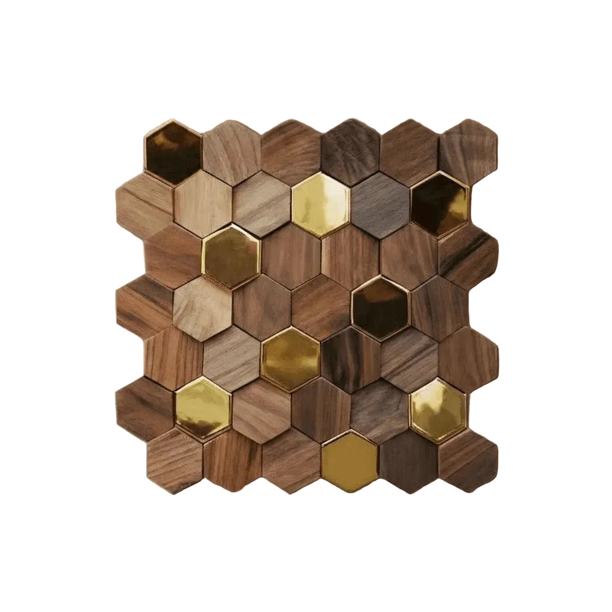 Wall Panel | Hexagonal Solid Wood Mosaic | 30 x 30 cm