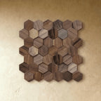Wall Panel | Hexagonal Solid Wood Mosaic | 30 x 30 cm