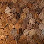 Wall Panel | Hexagonal Solid Wood Mosaic | 30 x 30 cm