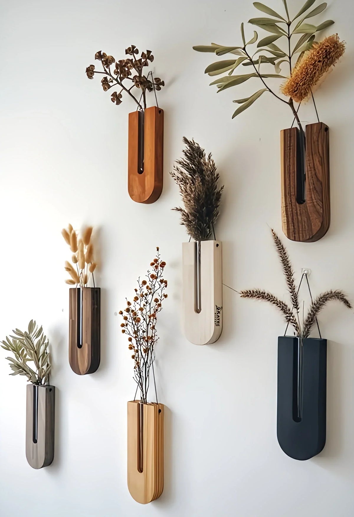 Wall Plant Holders | Natural Pine & Space-Saving | Set of 7