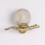 Wall Sconce | Alabaster Shade & Brass Body | 30 cm Diameter