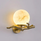 Wall Sconce | Alabaster Shade & Brass Body | 30 cm Diameter