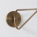 Wall Sconce | Antique Brass Body & Adjustable Fabric Shade | 38 x 85 cm