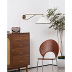 Wall Sconce | Antique Brass Body & Adjustable Fabric Shade | 38 x 85 cm