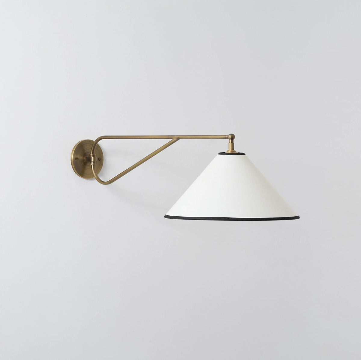 Wall Sconce | Antique Brass Body & Adjustable Fabric Shade | 38 x 85 cm