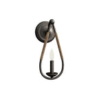 Wall Sconce | Black Iron & Hemp Rope | 33 cm