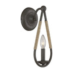 Wall Sconce | Black Iron & Hemp Rope | 33 cm