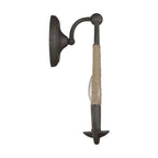 Wall Sconce | Black Iron & Hemp Rope | 33 cm