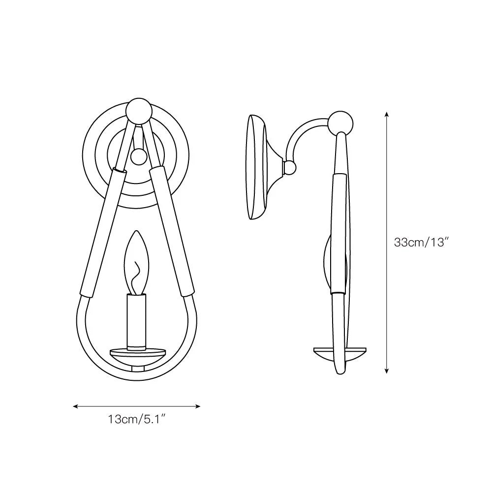 Wall Sconce | Black Iron & Hemp Rope | 33 cm