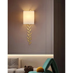 Wall Sconce | Brass Body & Fabric Shade | Ø18 x H61 cm