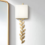 Wall Sconce | Brass Body & Fabric Shade | Ø18 x H61 cm
