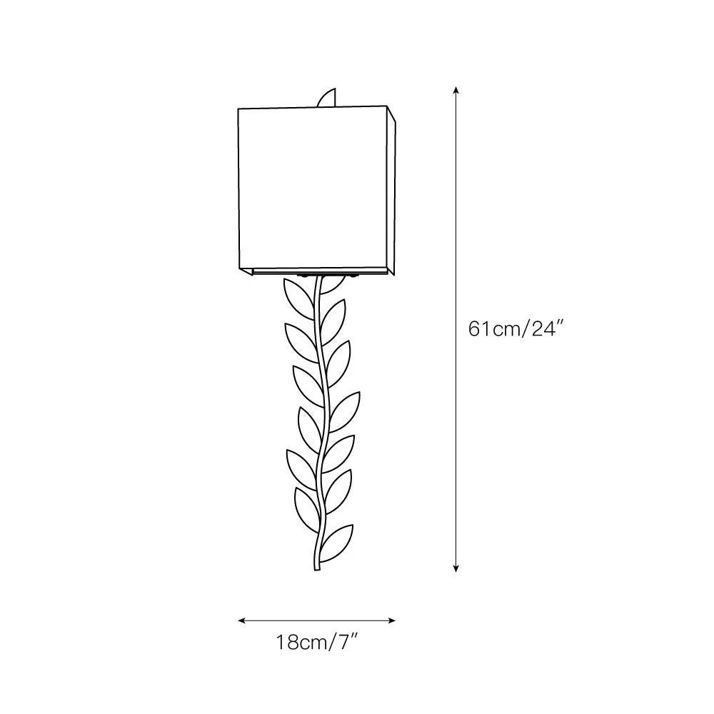 Wall Sconce | Brass Body & Fabric Shade | Ø18 x H61 cm