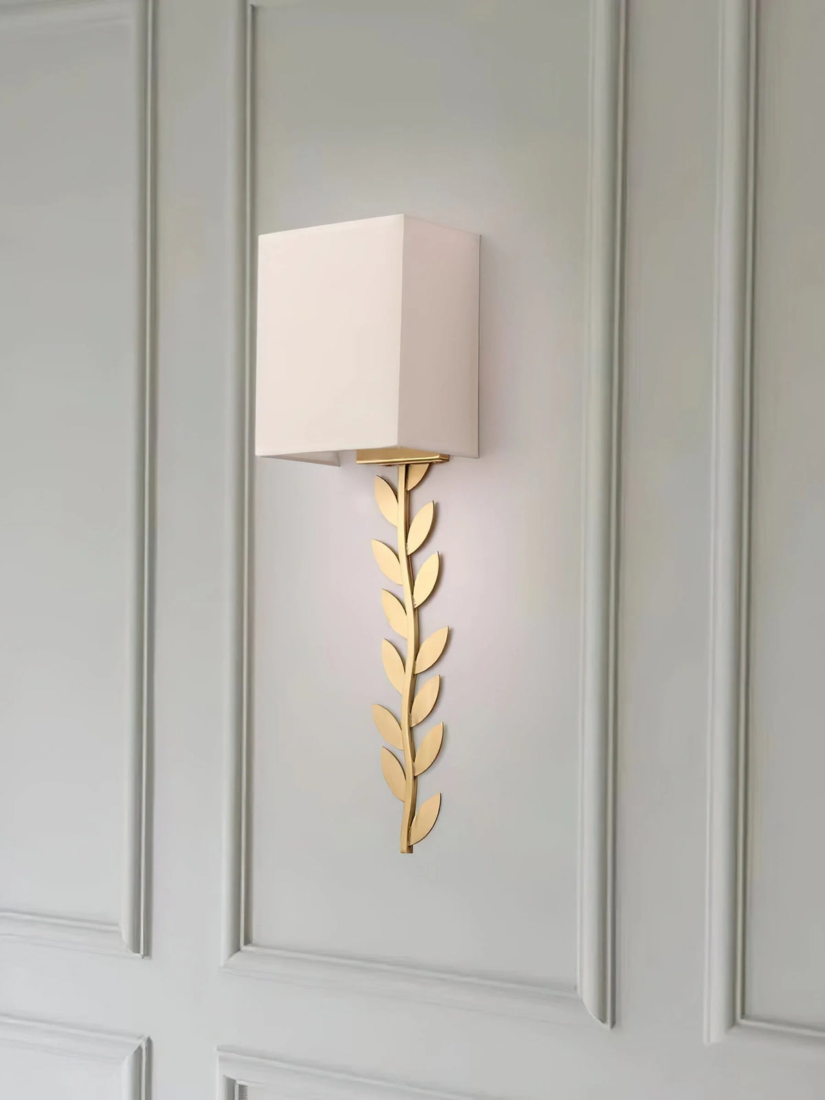 Wall Sconce | Brass Body & Fabric Shade | Ø18 x H61 cm