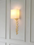 Wall Sconce | Brass Body & Fabric Shade | Ø18 x H61 cm