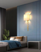 Wall Sconce | Brass Body & Fabric Shade | Ø18 x H61 cm