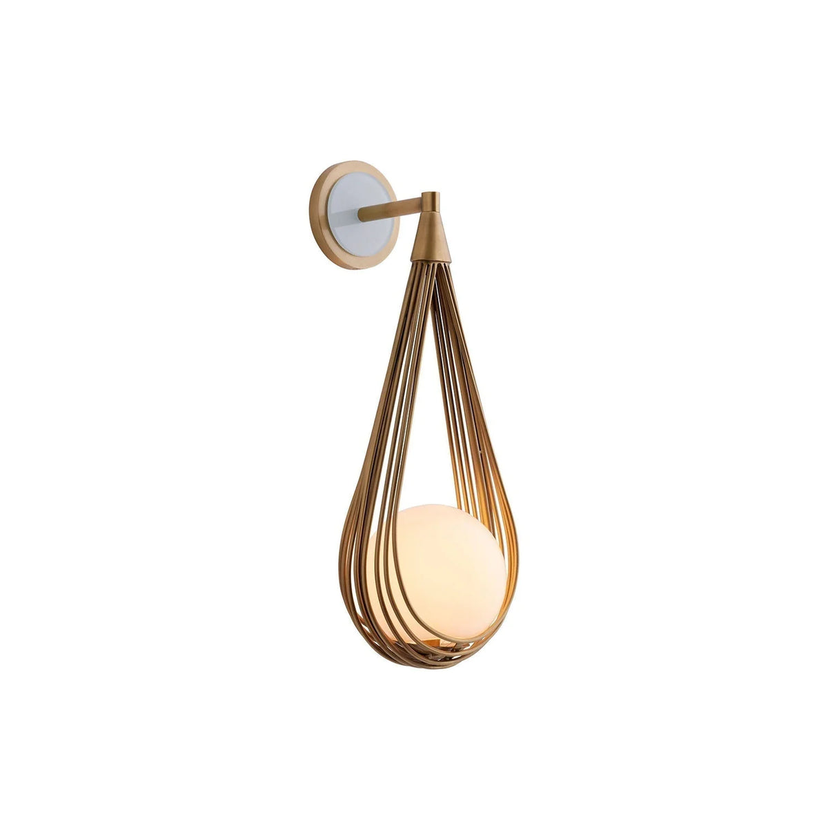 Wall Sconce | Brass Body & Glass Shade | 53.5 cm Height