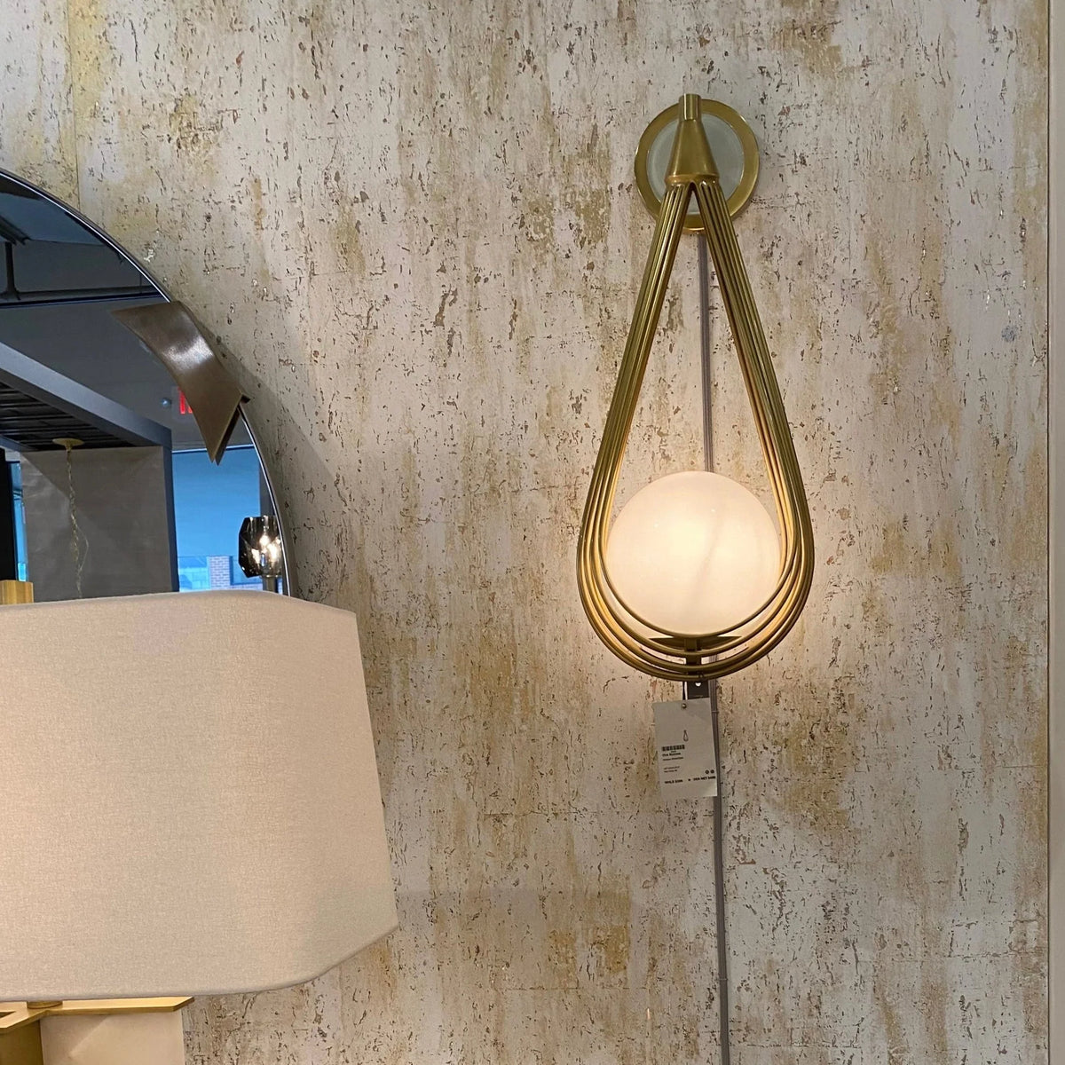 Wall Sconce | Brass Body & Glass Shade | 53.5 cm Height