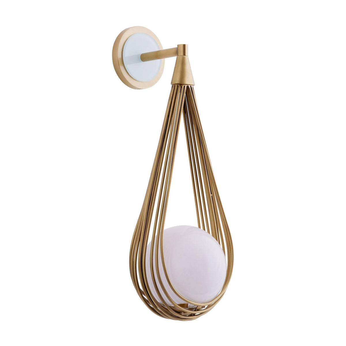 Wall Sconce | Brass Body & Glass Shade | 53.5 cm Height