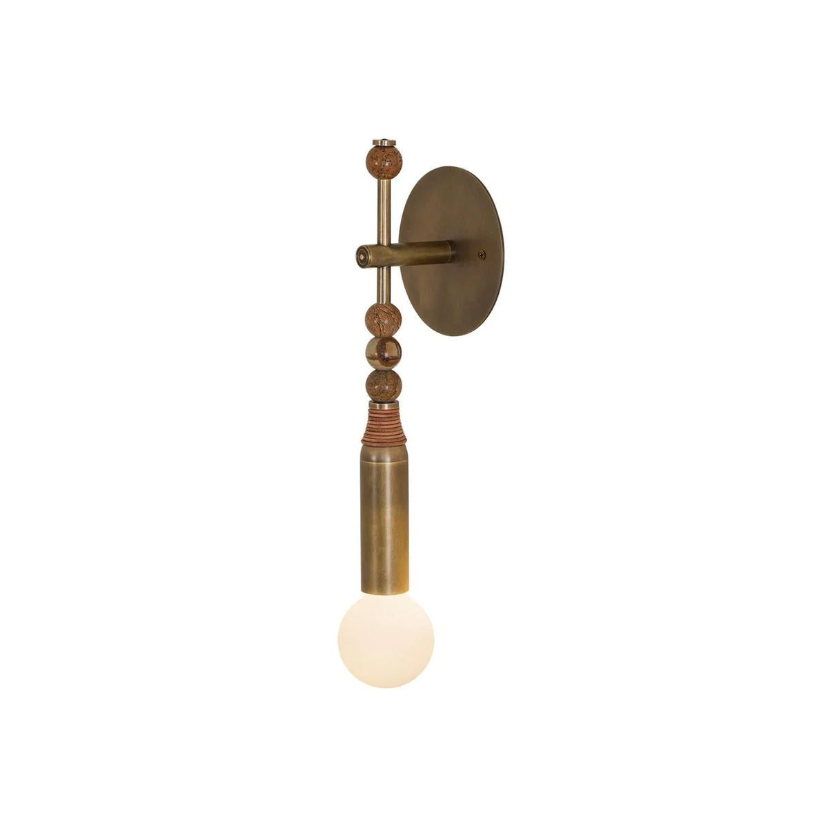 Wall Sconce | Brass Body & Marble Accents | E26/E27 Bulb Holder