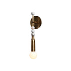Wall Sconce | Brass Body & Marble Accents | E26/E27 Bulb Holder