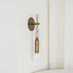 Wall Sconce | Brass Body & Marble Accents | E26/E27 Bulb Holder