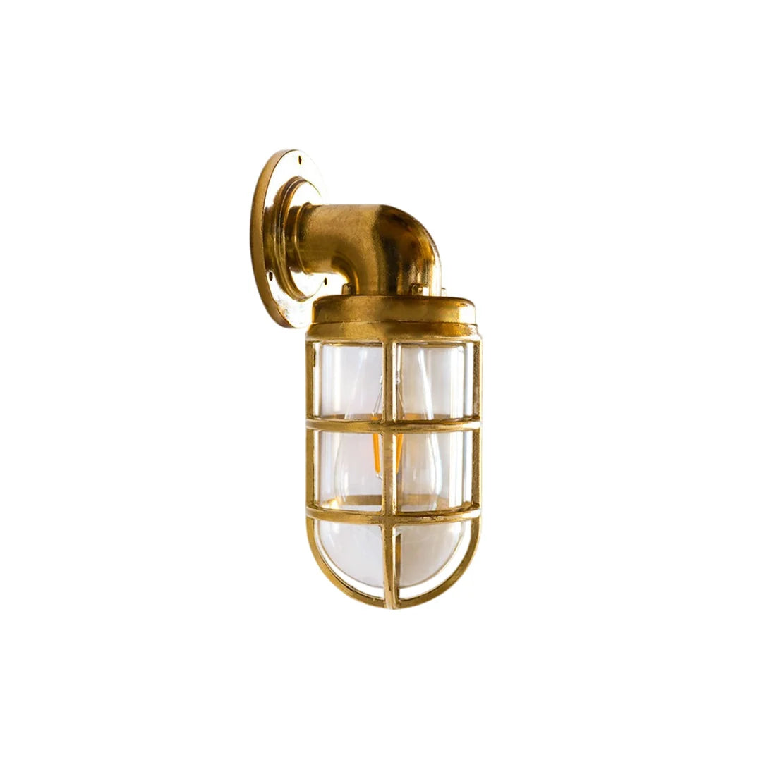 Wall Sconce | Brass & Clear Glass | Indoor/Outdoor