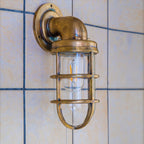 Wall Sconce | Brass & Clear Glass | Indoor/Outdoor