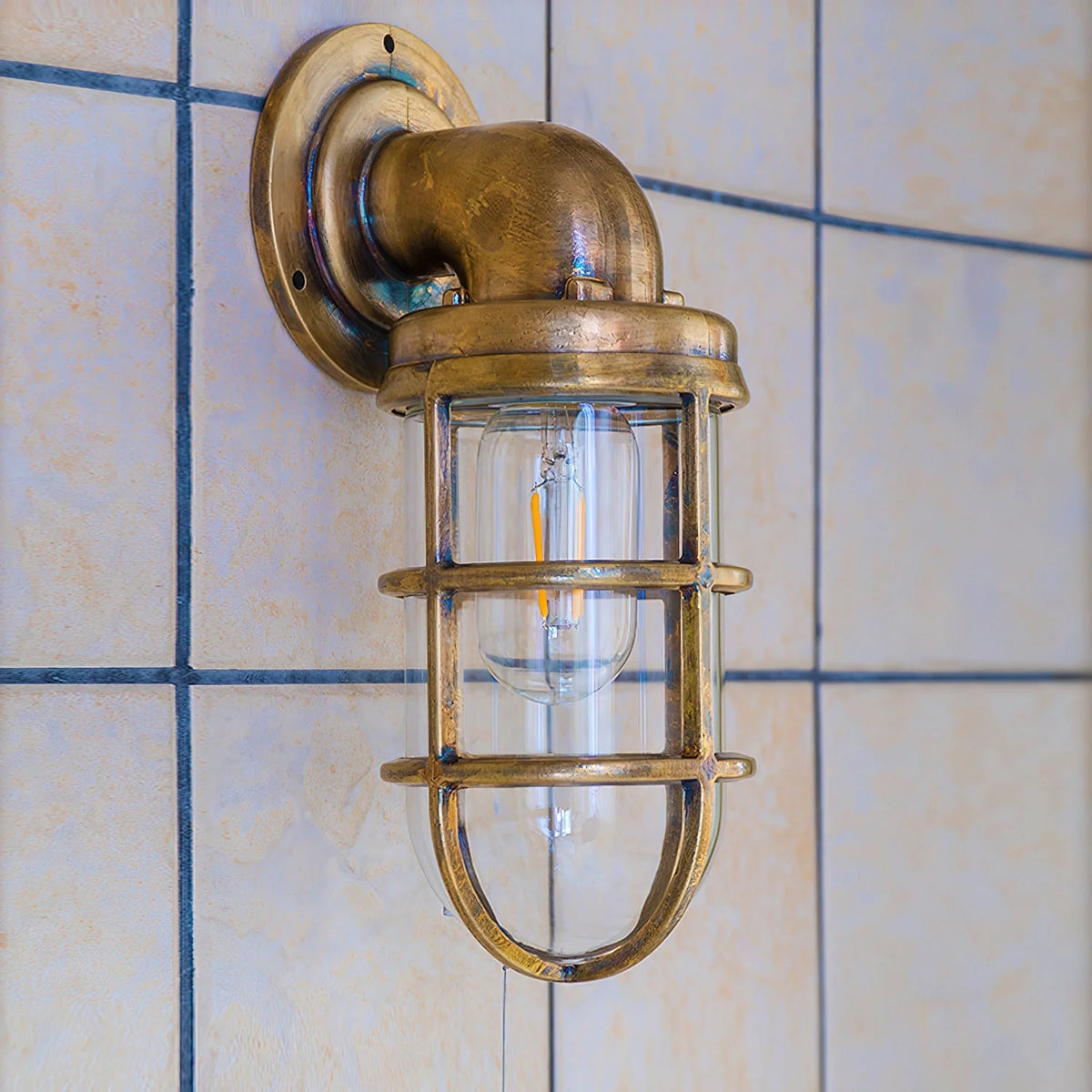 Wall Sconce | Brass & Clear Glass | Indoor/Outdoor