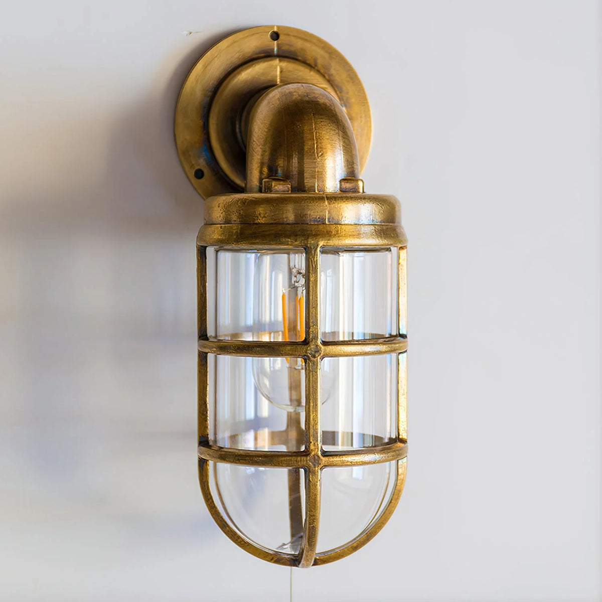 Wall Sconce | Brass & Clear Glass | Indoor/Outdoor