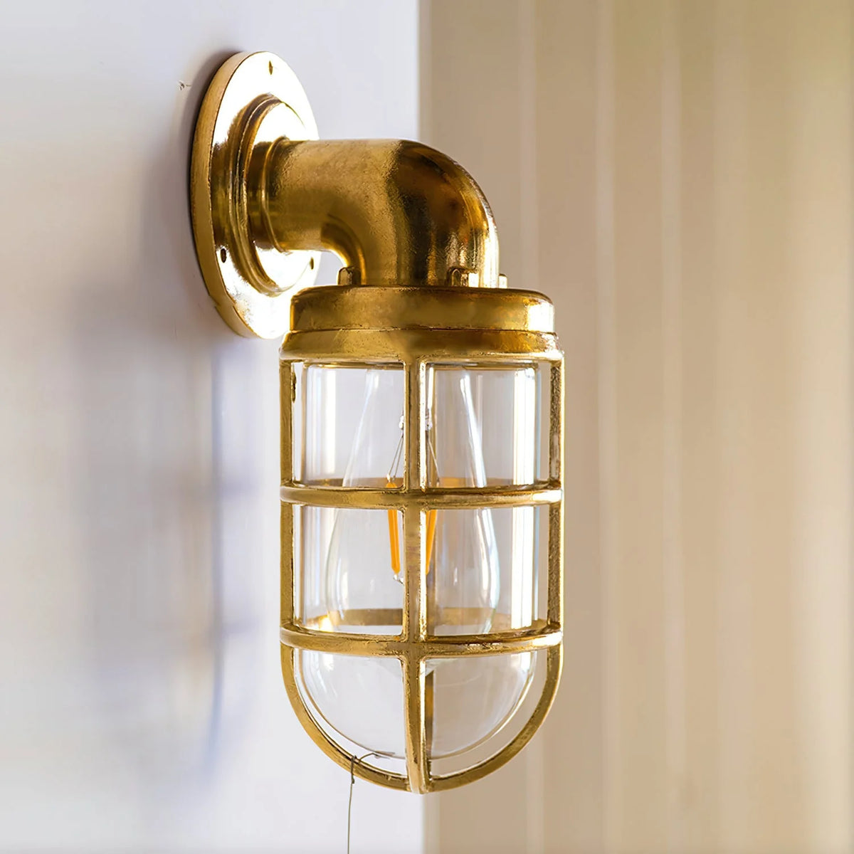 Wall Sconce | Brass & Clear Glass | Indoor/Outdoor